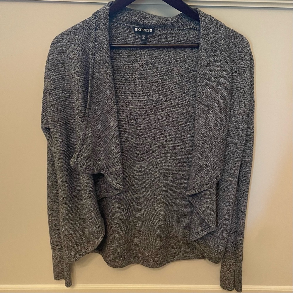 Gray Knit Cardigan || Express